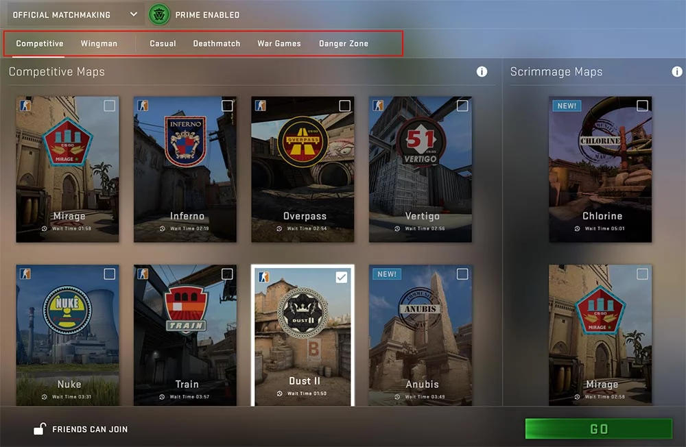 CS GO Game Modes