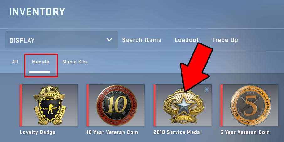 CS GO Medals Inventory
