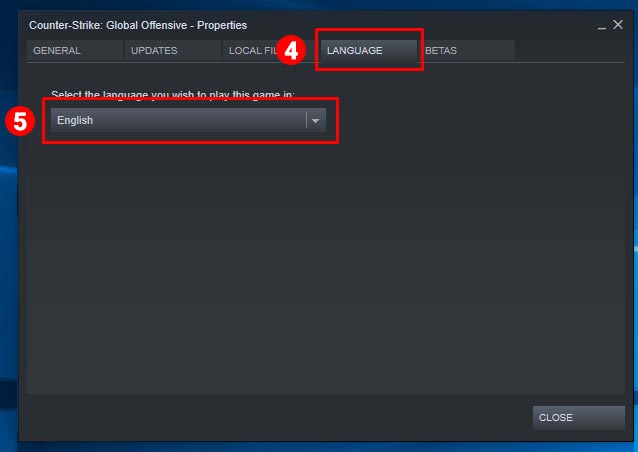 CS GO Settings Change Language