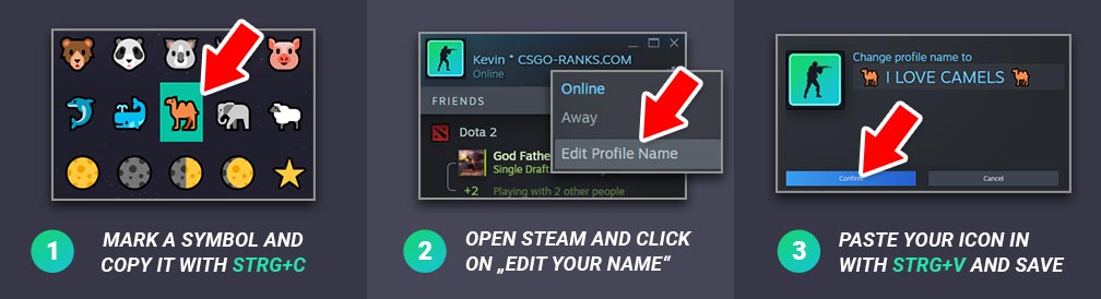 ▷ Steam Name Symbol List (Icons & Emojis for Steam Name)