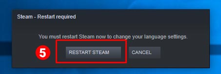 Steam Restart Required