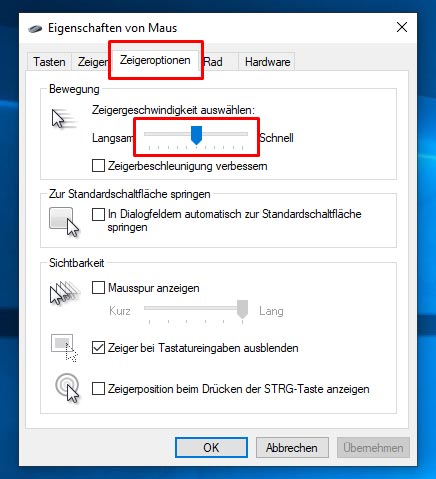 Windows mouse sensitivity